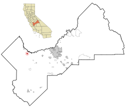 Fresno County California Incorporated and Unincorporated areas Mendota Highlighted